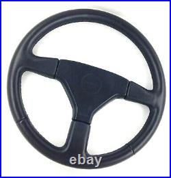 Genuine Momo Ghibli 3 spoke 370mm retrimmed leather steering wheel. 1990. 7A