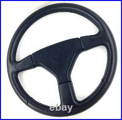 Genuine Momo Ghibli 3 spoke 370mm retrimmed leather steering wheel. 1990. 7A