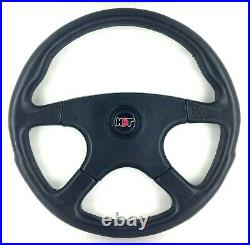 Genuine Momo Ghibli 370mm black leather steering wheel. Classic, Retro, HDT. 7E