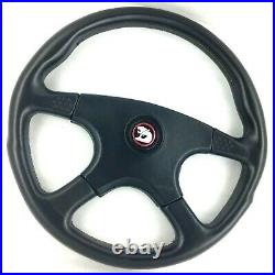 Genuine Momo Ghibli 370mm black leather steering wheel. Classic, Retro, HSV. 7B