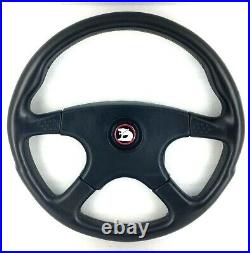 Genuine Momo Ghibli 370mm black leather steering wheel. Classic, Retro, HSV. 7B