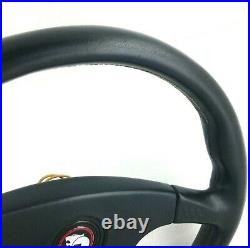 Genuine Momo Ghibli 370mm black leather steering wheel. Classic, Retro, HSV. 7B
