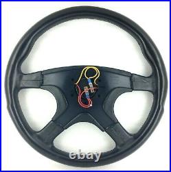 Genuine Momo Ghibli 370mm black leather steering wheel. Classic, Retro, HSV. 7B