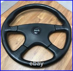 Genuine Momo Ghibli 380mm, M38 black leather steering wheel. Classic retro. 7A