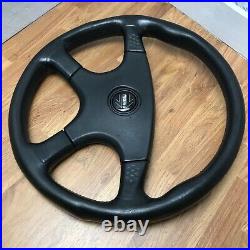 Genuine Momo Ghibli 380mm, M38 black leather steering wheel. Classic retro. 7A