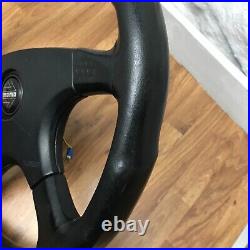 Genuine Momo Ghibli 380mm, M38 black leather steering wheel. Classic retro. 7A