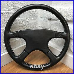 Genuine Momo Ghibli 380mm, M38 black leather steering wheel. Mazda OEM. 7C