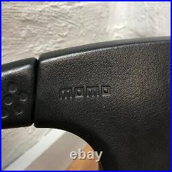 Genuine Momo Ghibli 380mm, M38 black leather steering wheel. Mazda OEM. 7C