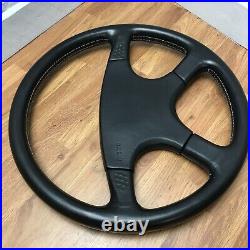 Genuine Momo Ghibli 380mm, M38 black leather steering wheel. Mazda OEM. 7C