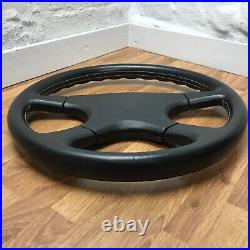 Genuine Momo Ghibli 380mm, M38 black leather steering wheel. Mazda OEM. 7C