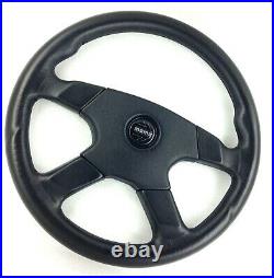 Genuine Momo Ghibli 4 360mm black leather steering wheel. Classic Retro 1995. 7A