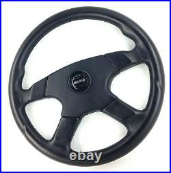 Genuine Momo Ghibli 4 360mm black leather steering wheel. Classic Retro 1995. 7A