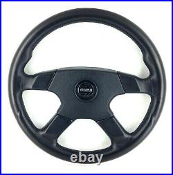 Genuine Momo Ghibli 4 360mm black leather steering wheel. Classic Retro 1995. 7A