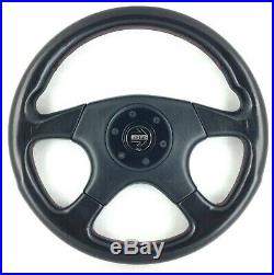 Genuine Momo Ghibli 4 360mm black leather steering wheel. Classic, Retro! 7A