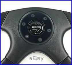 Genuine Momo Ghibli 4 360mm black leather steering wheel. Classic, Retro! 7A