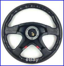 Genuine Momo Ghibli 4 360mm black leather steering wheel. German Retro! 7C