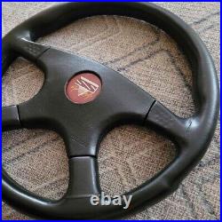 Genuine Momo Ghibli 4 380mm black leather steering wheel. Classic HDT