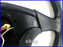 Genuine Momo Ghibli 4 M38 black leather 380mm steering wheel. 1992 Classic. 7C
