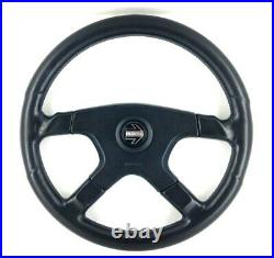 Genuine Momo Ghibli 4 M38 black leather 380mm steering wheel. Classic Retro 14A
