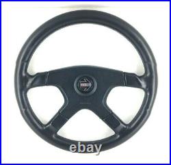 Genuine Momo Ghibli 4 M38 black leather 380mm steering wheel. Classic Retro 14A