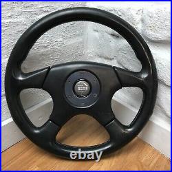 Genuine Momo Ghibli 4 spoke 360mm black leather steering wheel. Dated 1994. 7E