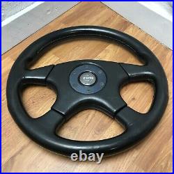 Genuine Momo Ghibli 4 spoke 360mm black leather steering wheel. Dated 1994. 7E