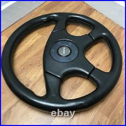 Genuine Momo Ghibli 4 spoke 360mm black leather steering wheel. Dated 1994. 7E