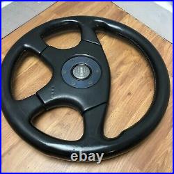 Genuine Momo Ghibli 4 spoke 360mm black leather steering wheel. Dated 1994. 7E