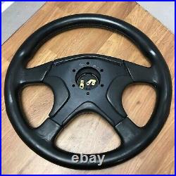 Genuine Momo Ghibli 4 spoke 360mm black leather steering wheel. Dated 1994. 7E