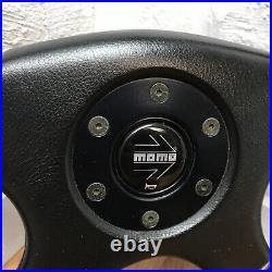 Genuine Momo Ghibli 4 spoke 360mm black leather steering wheel. Dated 1997. 7D