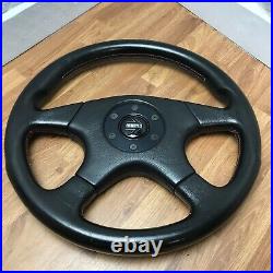 Genuine Momo Ghibli 4 spoke 360mm black leather steering wheel. Dated 1997. 7D