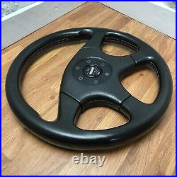 Genuine Momo Ghibli 4 spoke 360mm black leather steering wheel. Dated 1997. 7D