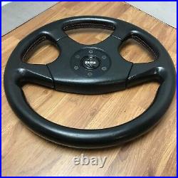 Genuine Momo Ghibli 4 spoke 360mm black leather steering wheel. Dated 1997. 7D