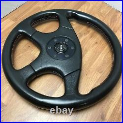 Genuine Momo Ghibli 4 spoke 360mm black leather steering wheel. Dated 1997. 7D