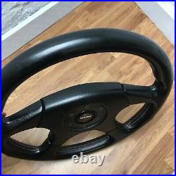 Genuine Momo Ghibli 4 spoke 360mm black leather steering wheel. Dated 1997. 7D