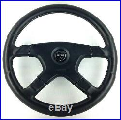 Genuine Momo Ghibli 4 spoke 380mm black leather steering wheel. M38 SUPERB! 7A