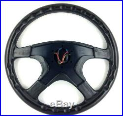 Genuine Momo Ghibli 4 spoke, 380mm black leather steering wheel and horn pad. 7A