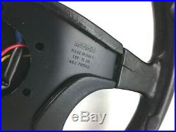 Genuine Momo Ghibli 4 spoke, 380mm black leather steering wheel and horn pad. 7A