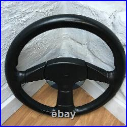Genuine Momo Hella, D36 360mm black leather steering wheel. Dated 1991. 7D