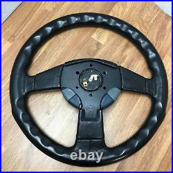 Genuine Momo Hella, D36 360mm black leather steering wheel. Dated 1991. 7D