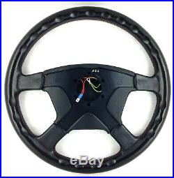 Genuine Momo Irmscher 4 spoke 380mm Black leather steering wheel. Rare 1992 7E
