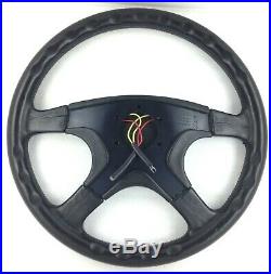Genuine Momo Jaguar 380mm black leather steering wheel, walnut centre. RARE! 7E