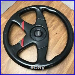 Genuine Momo M36 Ghibli 360mm black leather steering wheel. Dated 1990. 7E