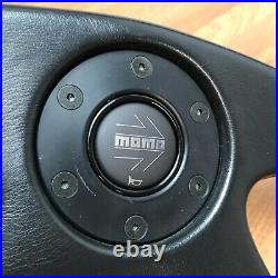 Genuine Momo M36 Ghibli 360mm black leather steering wheel. Dated 1990. 7E
