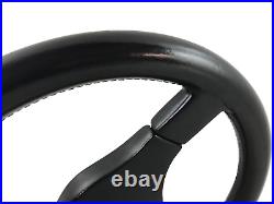 Genuine Momo Master C36, 360mm black leather 3 spoke steering wheel. DW Retro. 7A