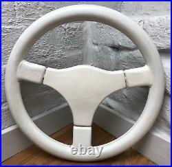 Genuine Momo Master C36, 360mm white leather steering wheel. DW Retro classic 7A