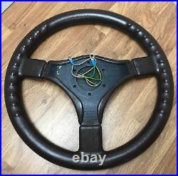 Genuine Momo Master D&W C36 360mm brown leather steering wheel. Classic Retro 7A