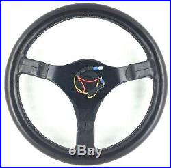 Genuine Momo Mystere 3 spoke 360mm black leather steering wheel. Classic. 7C