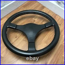 Genuine Momo Mystere Master C36 360mm black leather steering wheel. Retro. 7B