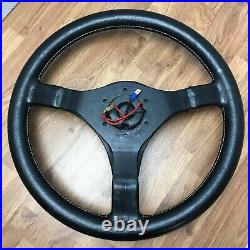 Genuine Momo Mystere Master C36 360mm black leather steering wheel. Retro. 7B